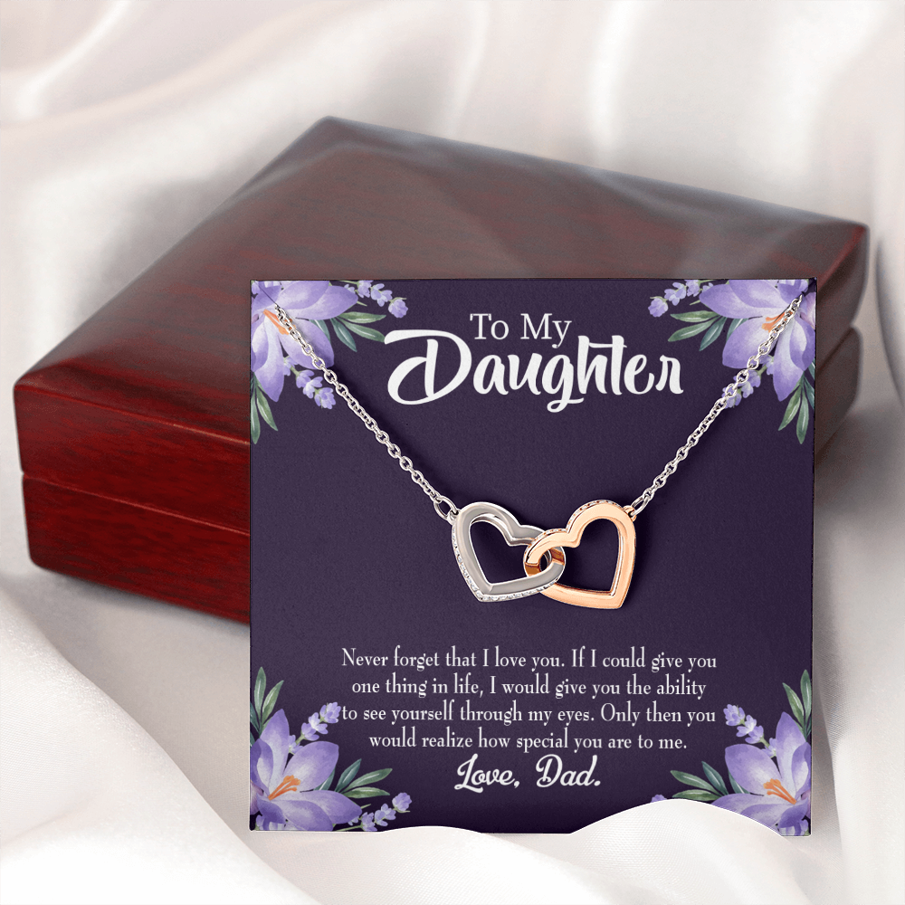 To My Daughter Never Forget From Dad Dark Inseparable Necklace-Express Your Love Gifts