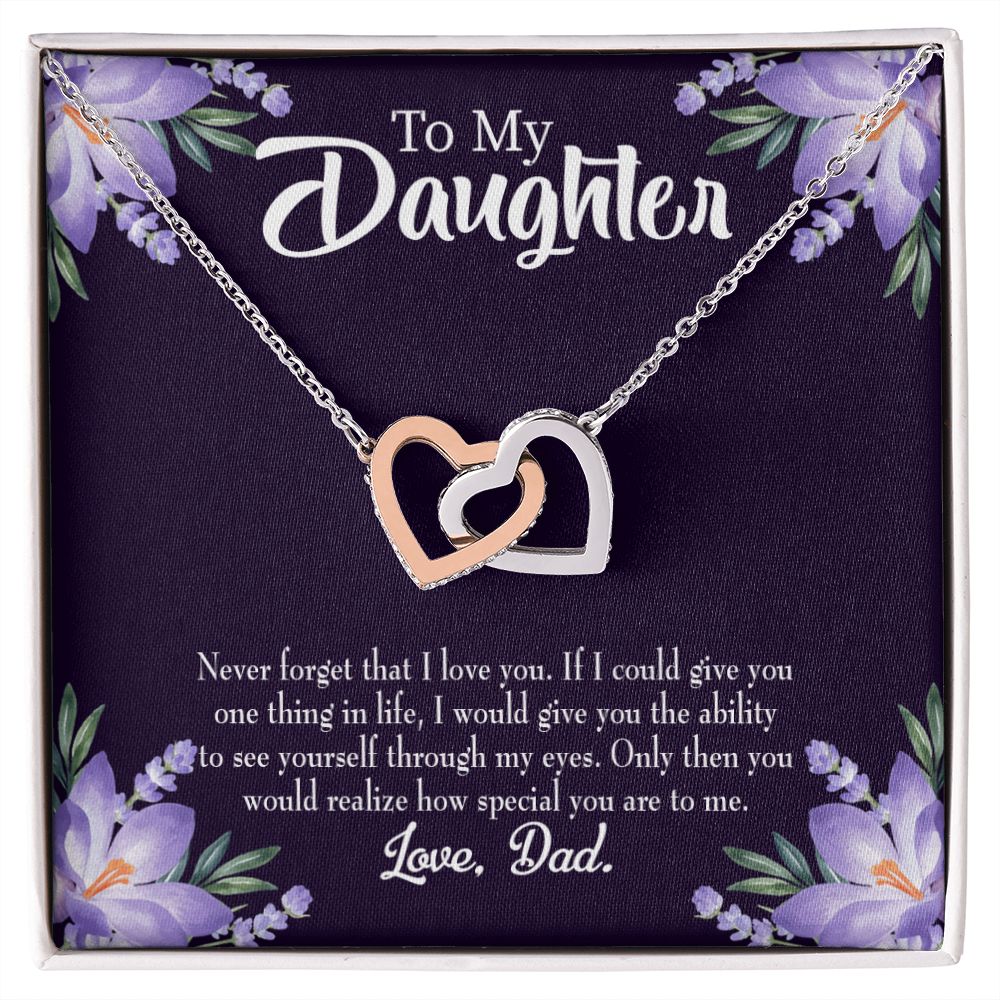 To My Daughter Never Forget From Dad Dark Inseparable Necklace-Express Your Love Gifts