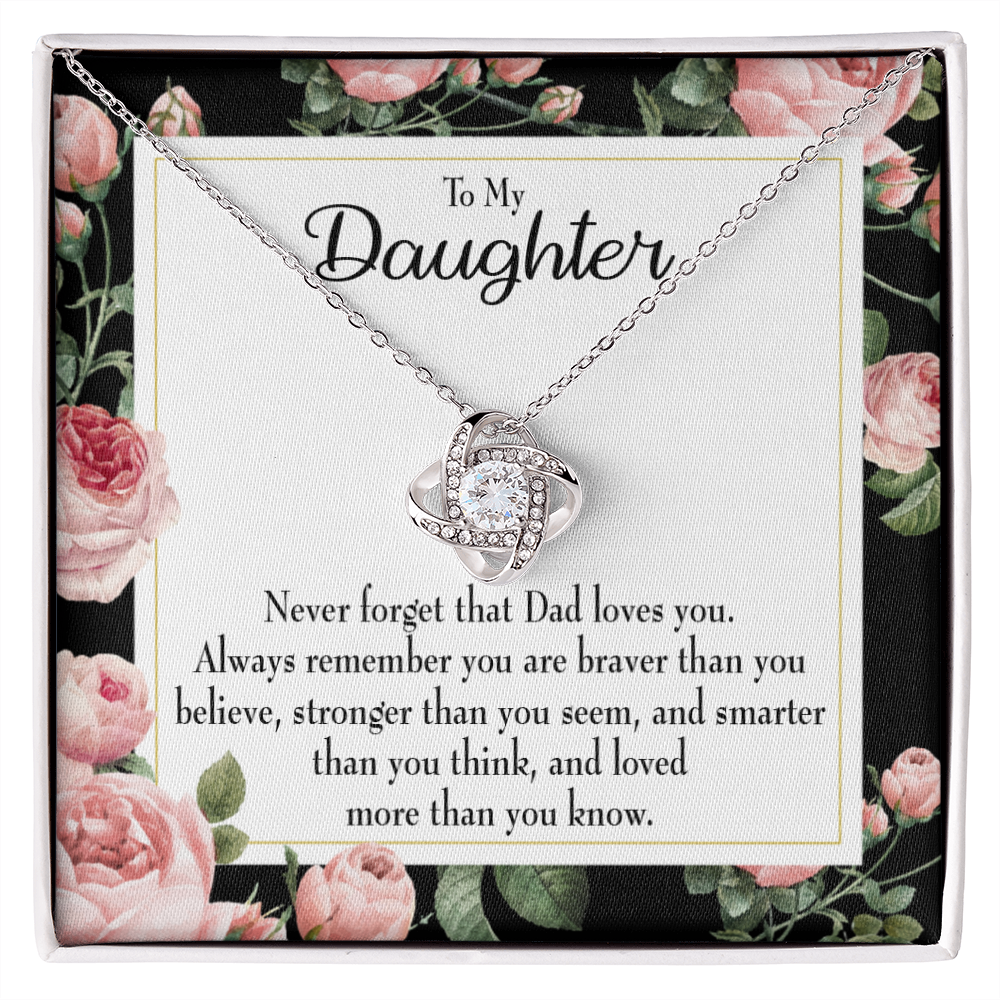 To My Daughter Never Forget From Dad Infinity Knot Necklace Message Card-Express Your Love Gifts