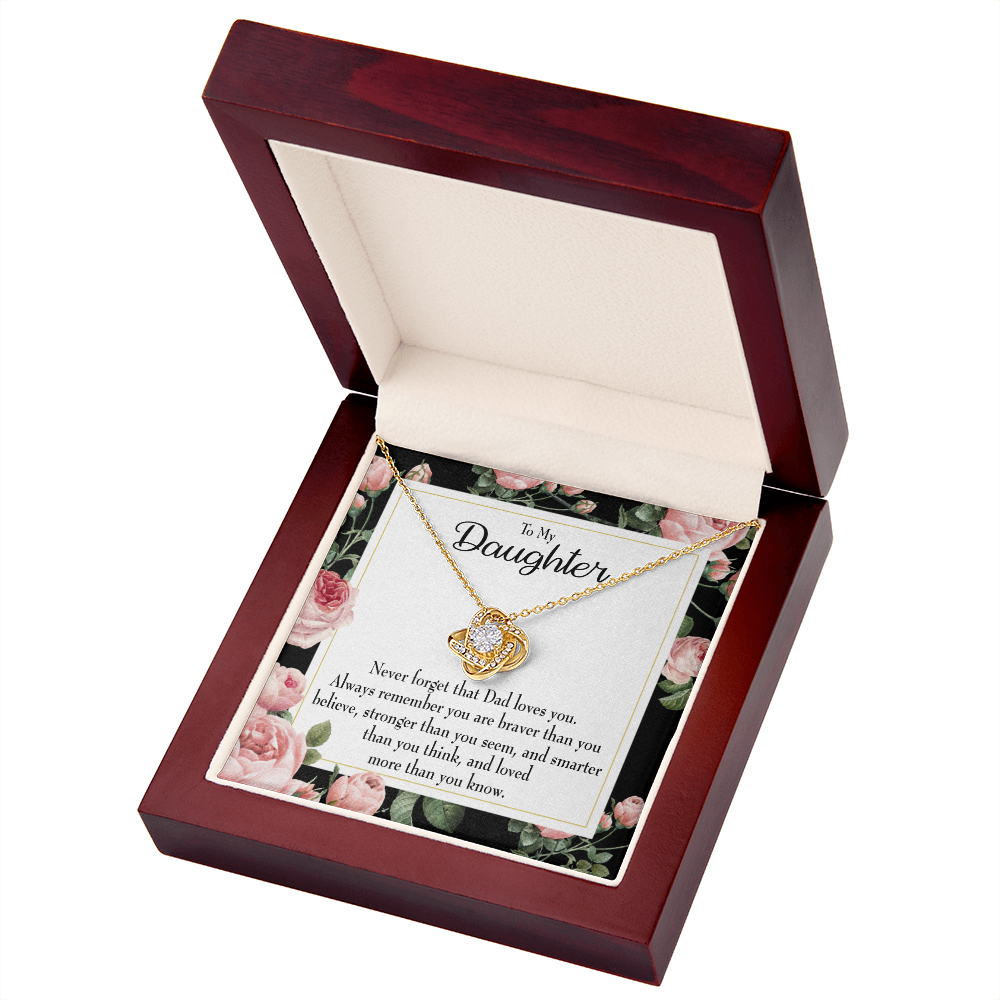 To My Daughter Never Forget From Dad Infinity Knot Necklace Message Card-Express Your Love Gifts