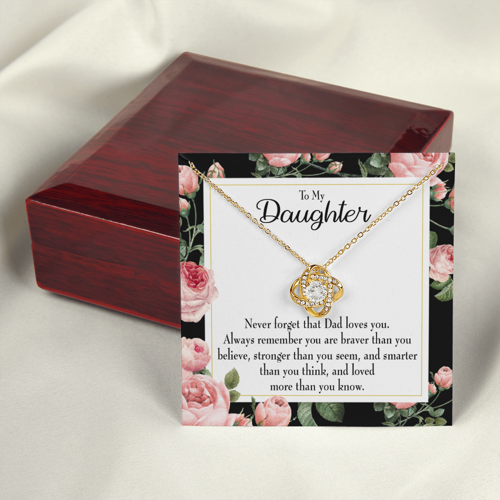 To My Daughter Never Forget From Dad Infinity Knot Necklace Message Card-Express Your Love Gifts