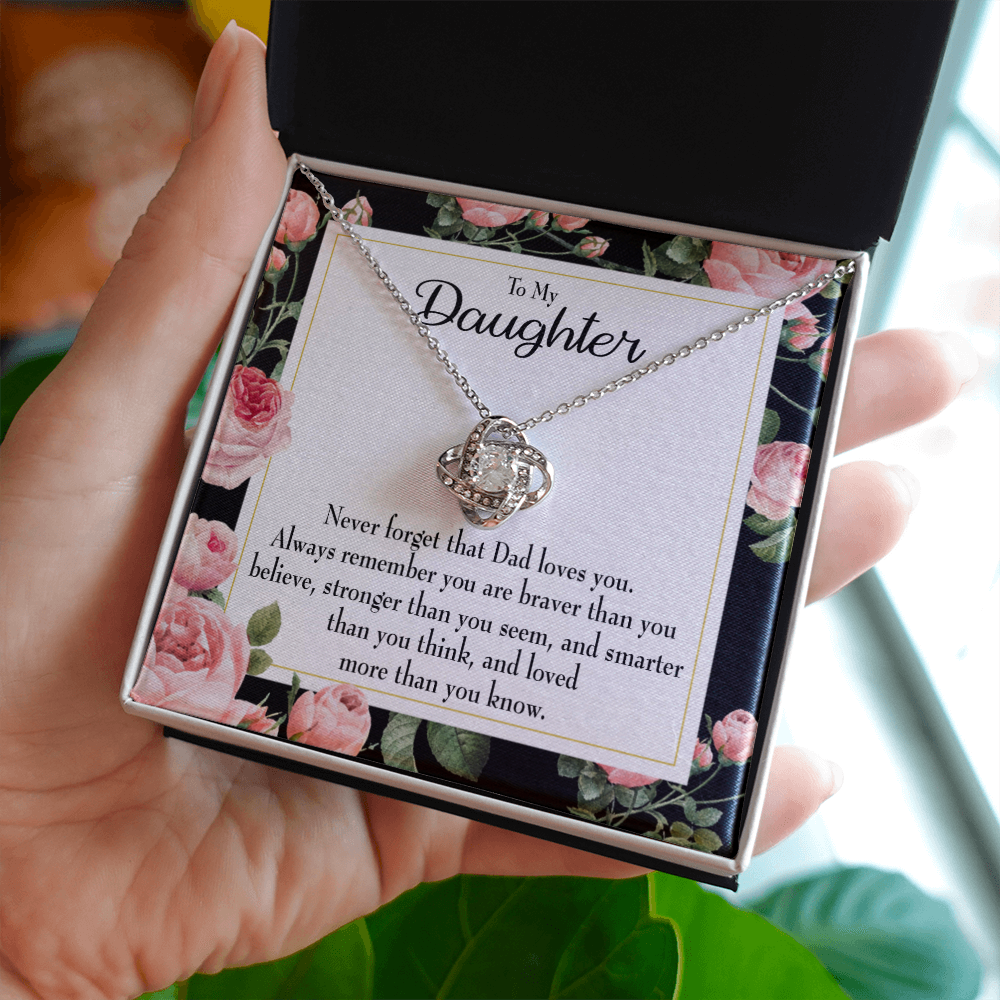 To My Daughter Never Forget From Dad Infinity Knot Necklace Message Card-Express Your Love Gifts