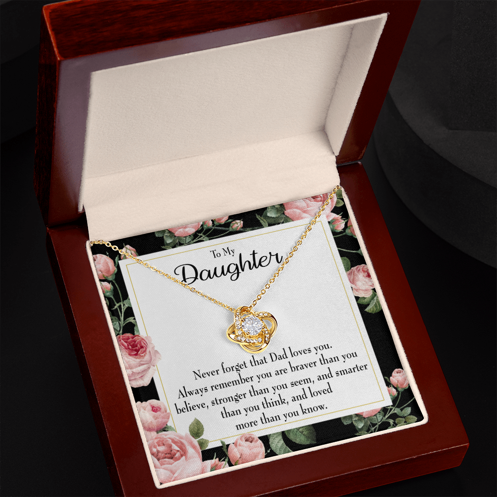 To My Daughter Never Forget From Dad Infinity Knot Necklace Message Card-Express Your Love Gifts