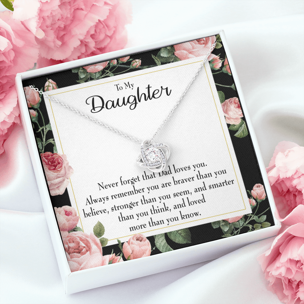 To My Daughter Never Forget From Dad Infinity Knot Necklace Message Card-Express Your Love Gifts