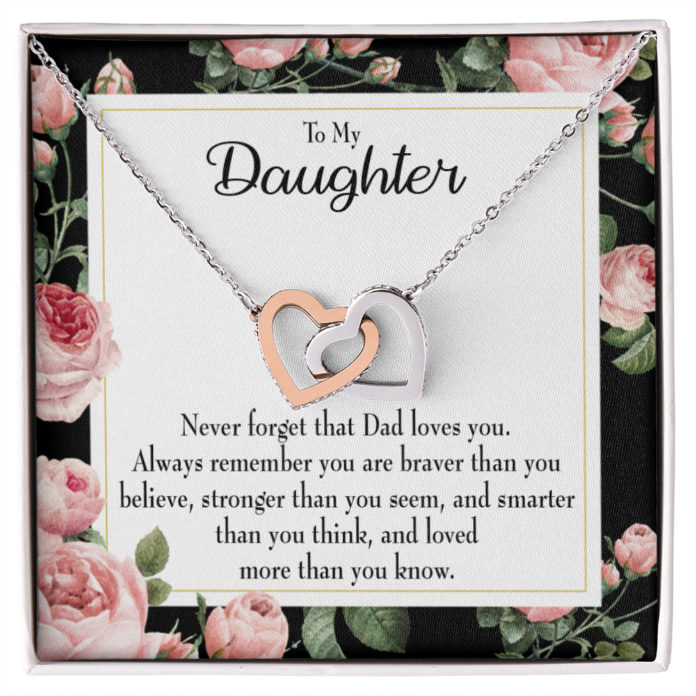 To My Daughter Never Forget From Dad Inseparable Necklace-Express Your Love Gifts
