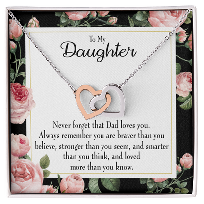 To My Daughter Never Forget From Dad Inseparable Necklace-Express Your Love Gifts