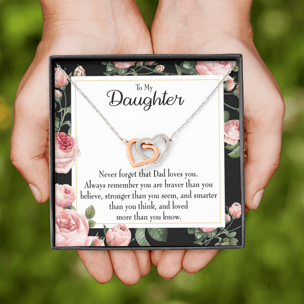 To My Daughter Never Forget From Dad Inseparable Necklace-Express Your Love Gifts
