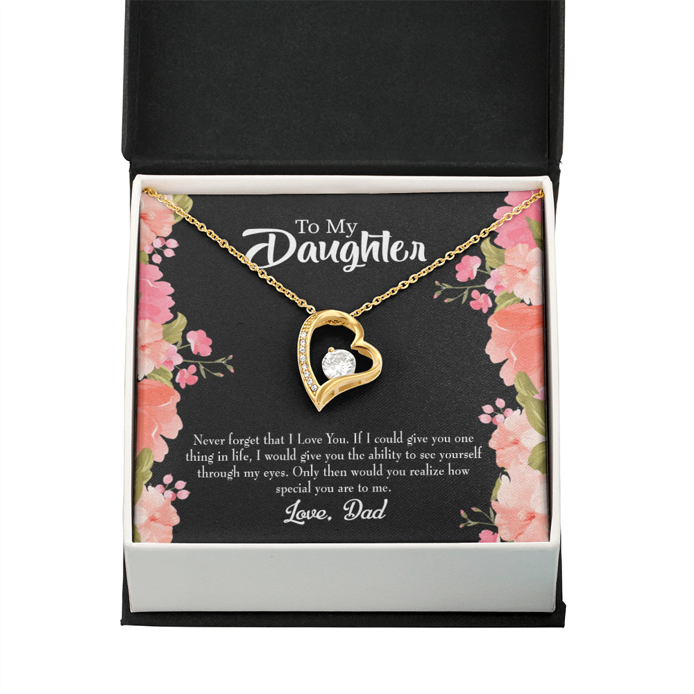 To My Daughter Never Forget I Love You From Dad Forever Necklace w Message Card-Express Your Love Gifts
