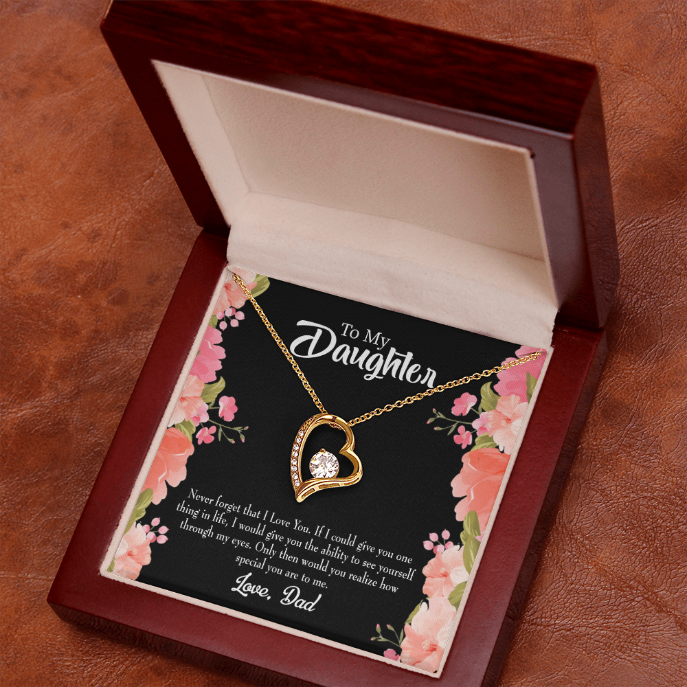 To My Daughter Never Forget I Love You From Dad Forever Necklace w Message Card-Express Your Love Gifts
