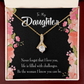 To My Daughter Never Forget That I Love You Alluring Ribbon Necklace Message Card-Express Your Love Gifts
