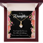 To My Daughter Never Forget That I Love You Alluring Ribbon Necklace Message Card-Express Your Love Gifts