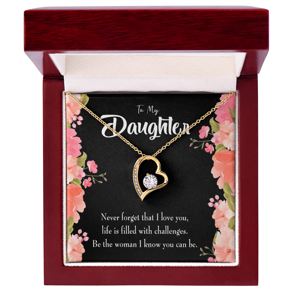 To My Daughter Never Forget That I Love You Forever Necklace w Message Card-Express Your Love Gifts