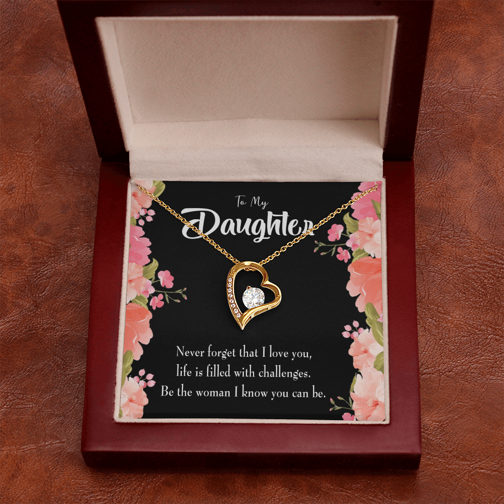 To My Daughter Never Forget That I Love You Forever Necklace w Message Card-Express Your Love Gifts