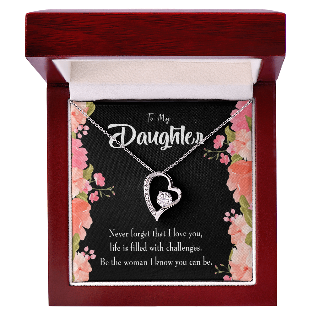 To My Daughter Never Forget That I Love You Forever Necklace w Message Card-Express Your Love Gifts