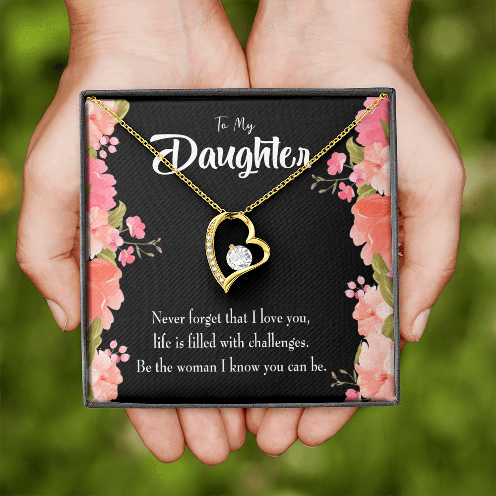 To My Daughter Never Forget That I Love You Forever Necklace w Message Card-Express Your Love Gifts