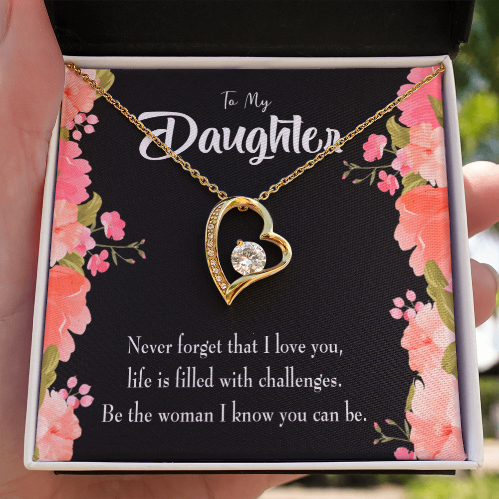 To My Daughter Never Forget That I Love You Forever Necklace w Message Card-Express Your Love Gifts