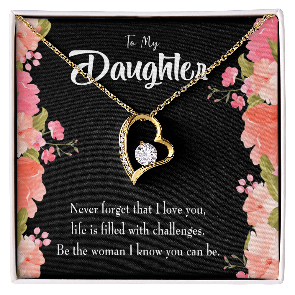To My Daughter Never Forget That I Love You Forever Necklace w Message Card-Express Your Love Gifts