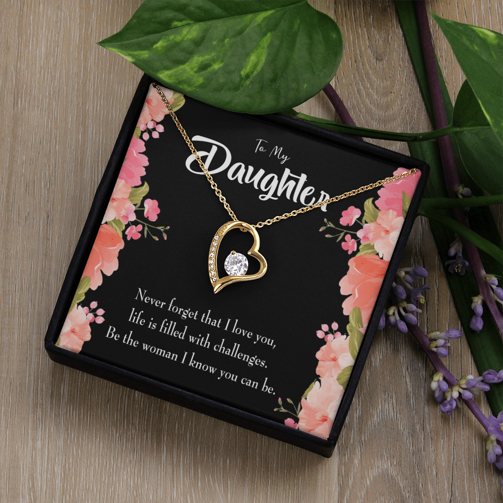 To My Daughter Never Forget That I Love You Forever Necklace w Message Card-Express Your Love Gifts