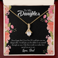 To My Daughter Never Forget That I Love You From Dad Alluring Ribbon Necklace Message Card-Express Your Love Gifts
