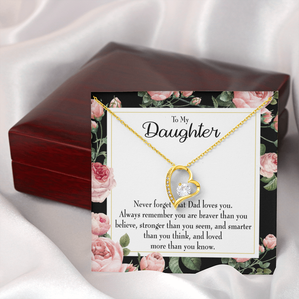 To My Daughter Never Forget That Loves You Forever Necklace w Message Card-Express Your Love Gifts