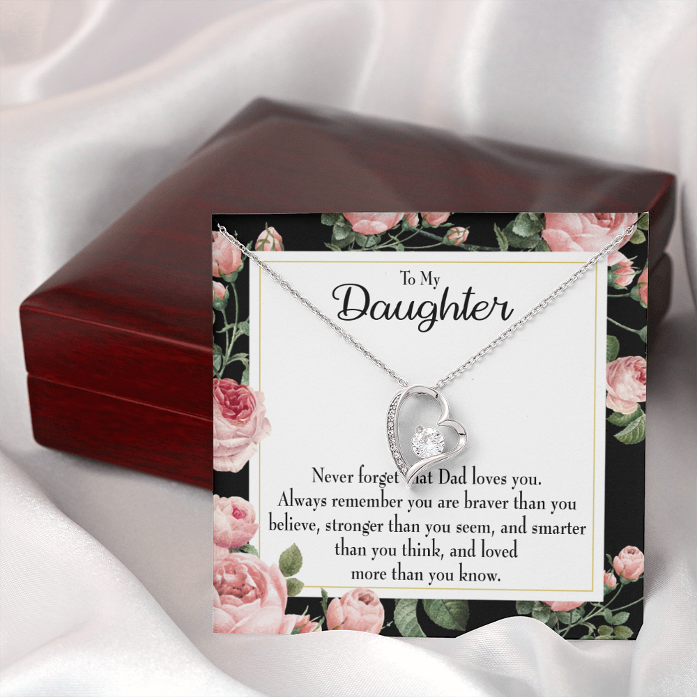 To My Daughter Never Forget That Loves You Forever Necklace w Message Card-Express Your Love Gifts