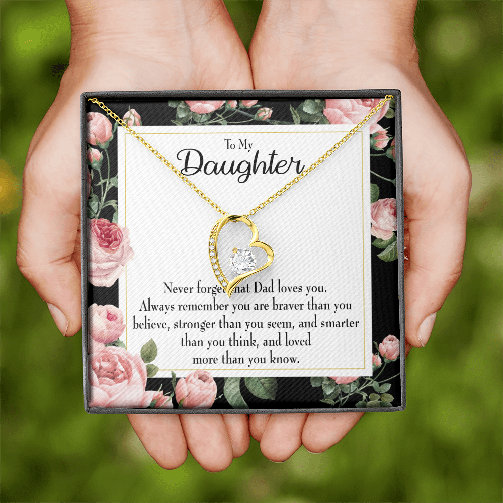 To My Daughter Never Forget That Loves You Forever Necklace w Message Card-Express Your Love Gifts