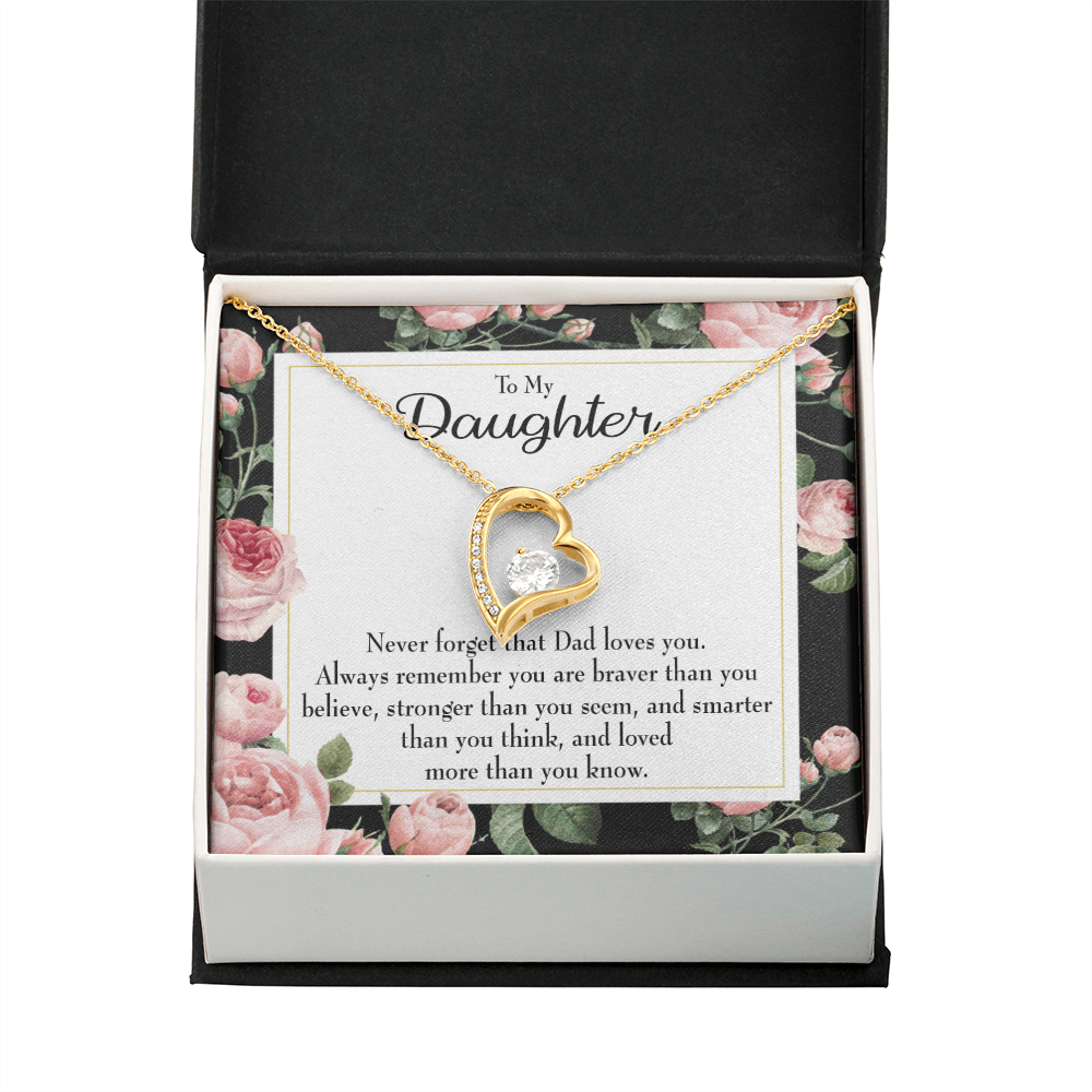 To My Daughter Never Forget That Loves You Forever Necklace w Message Card-Express Your Love Gifts