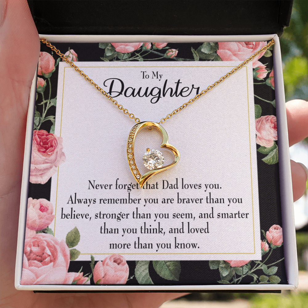To My Daughter Never Forget That Loves You Forever Necklace w Message Card-Express Your Love Gifts
