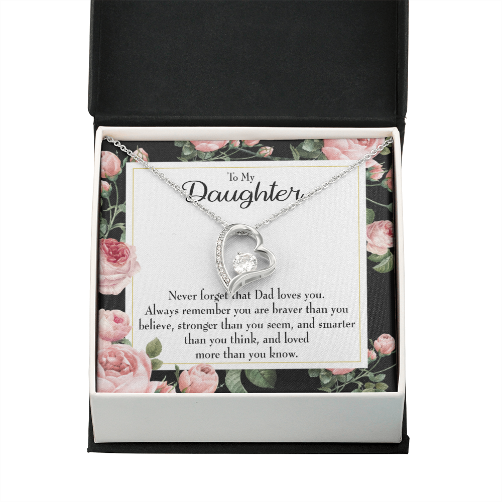 To My Daughter Never Forget That Loves You Forever Necklace w Message Card-Express Your Love Gifts