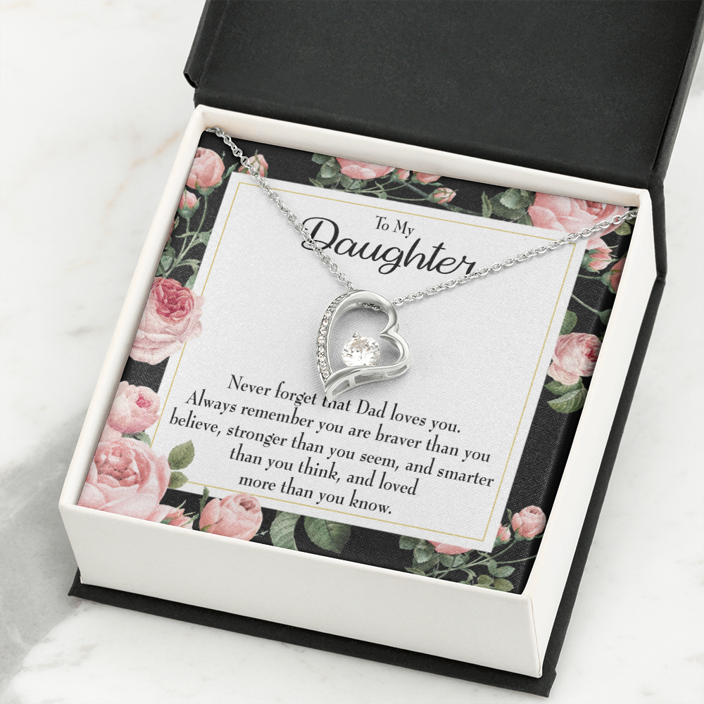 To My Daughter Never Forget That Loves You Forever Necklace w Message Card-Express Your Love Gifts