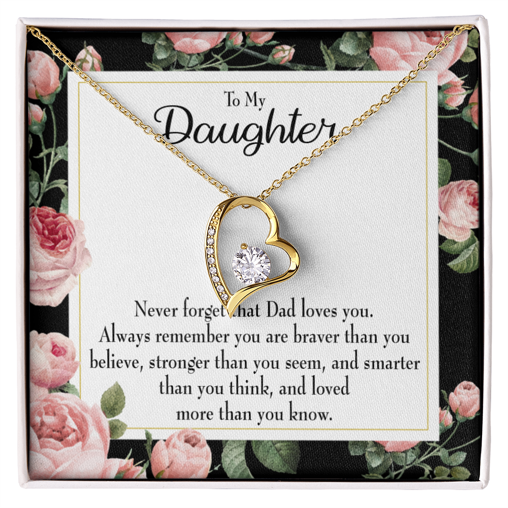 To My Daughter Never Forget That Loves You Forever Necklace w Message Card-Express Your Love Gifts
