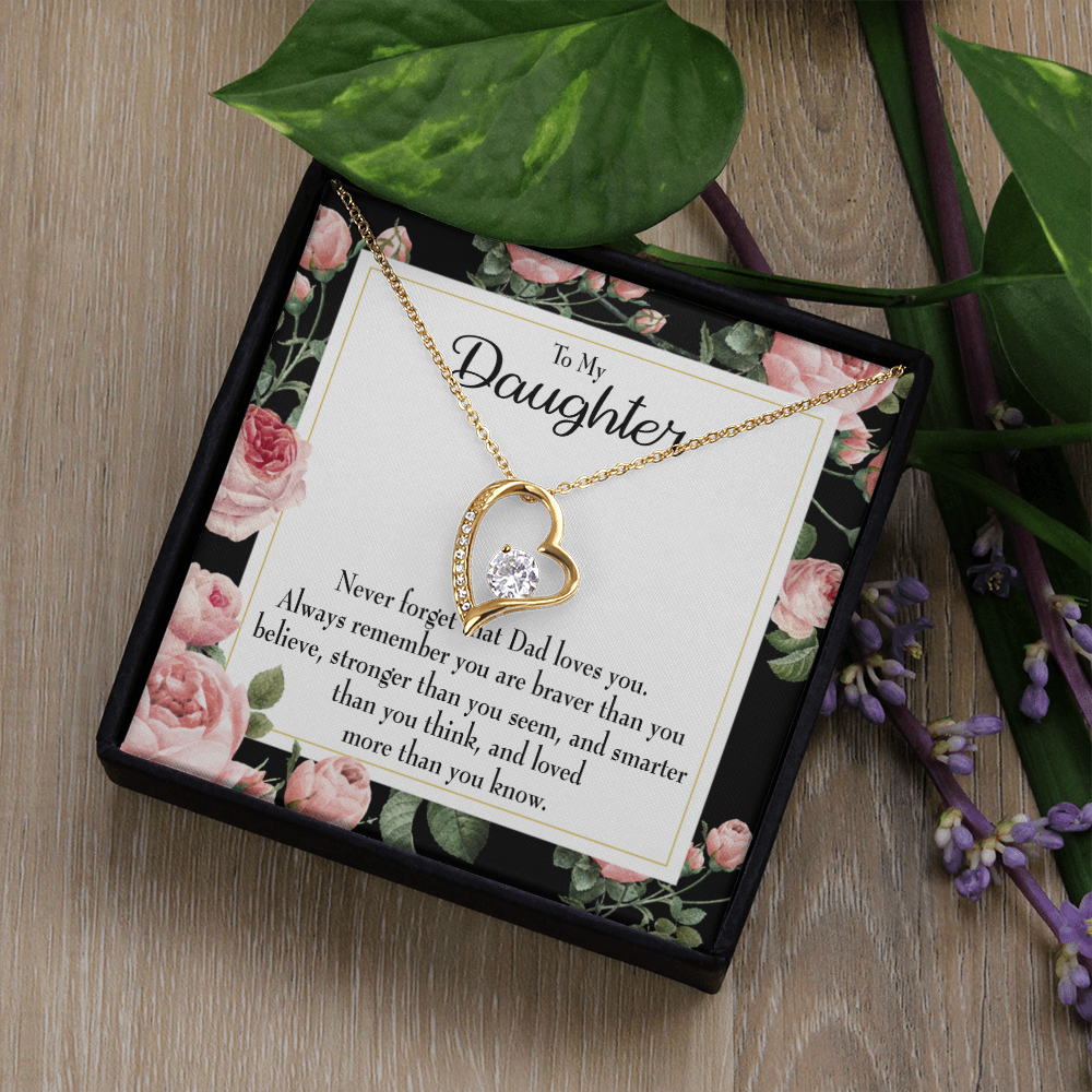 To My Daughter Never Forget That Loves You Forever Necklace w Message Card-Express Your Love Gifts