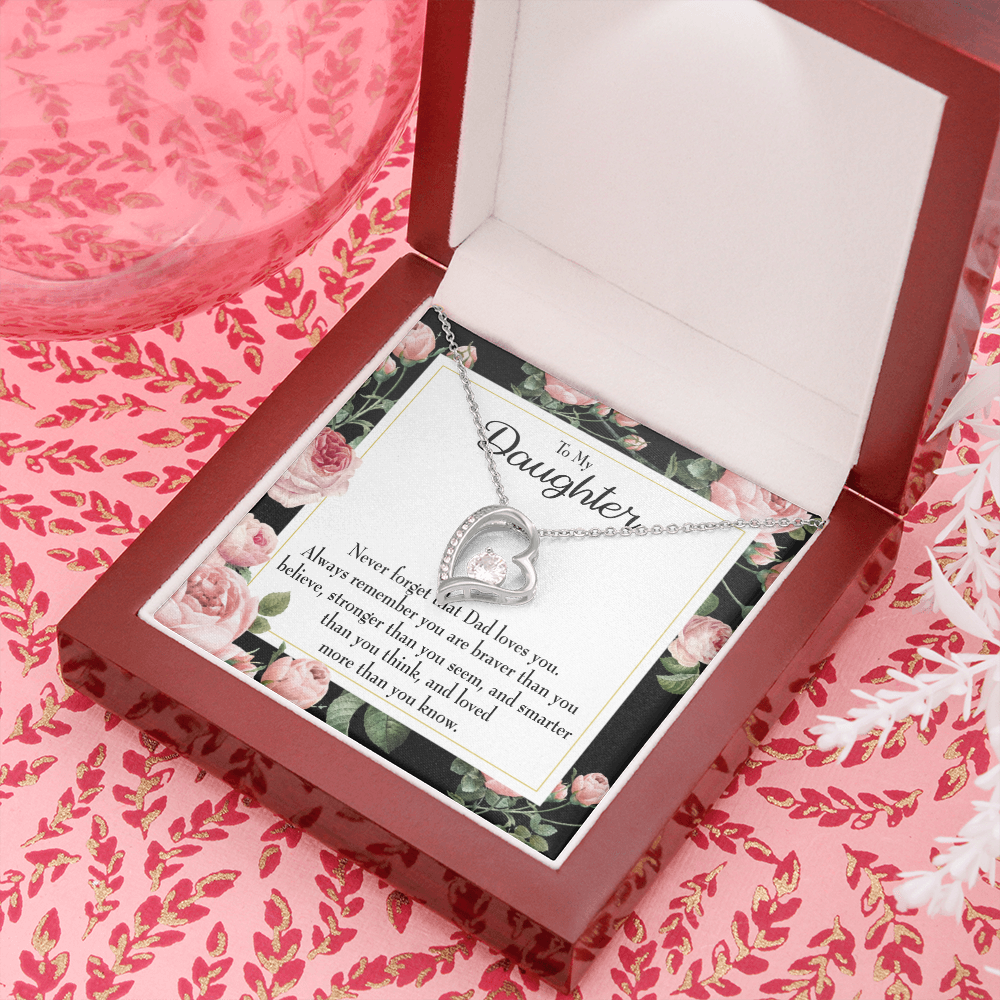 To My Daughter Never Forget That Loves You Forever Necklace w Message Card-Express Your Love Gifts