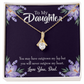 To My Daughter Never Outgrow my Heart From Dad Alluring Ribbon Necklace Message Card-Express Your Love Gifts