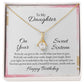 To My Daughter Nobody Can Give to the World Alluring Ribbon Necklace Message Card-Express Your Love Gifts