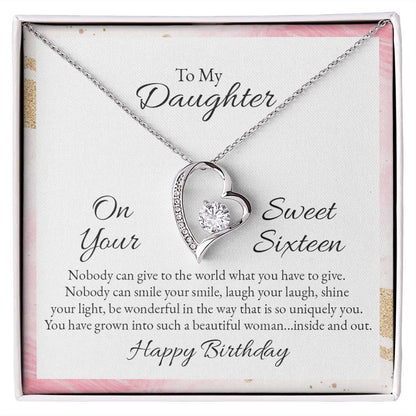 To My Daughter Nobody Can Give to the World Forever Necklace w Message Card-Express Your Love Gifts