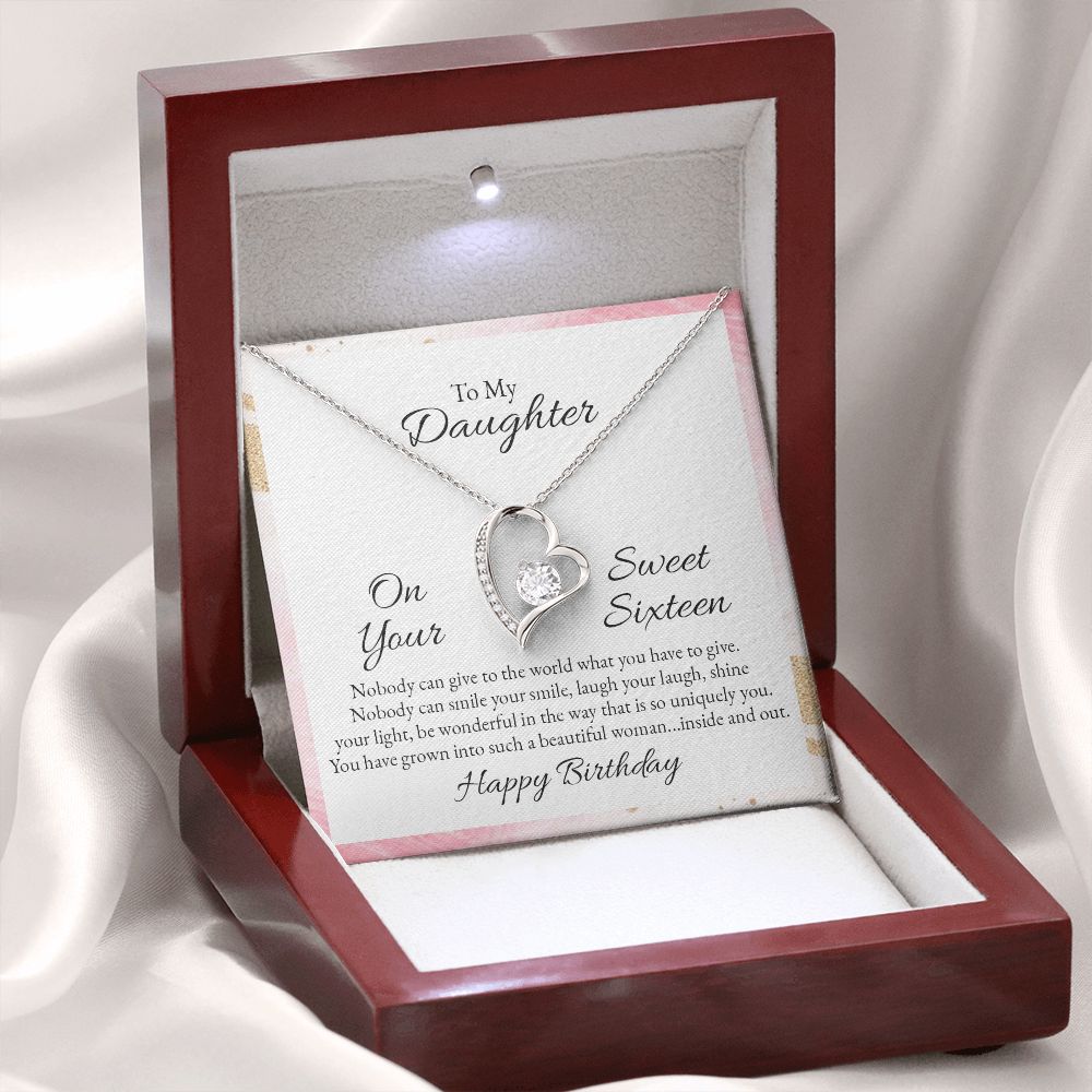 To My Daughter Nobody Can Give to the World Forever Necklace w Message Card-Express Your Love Gifts