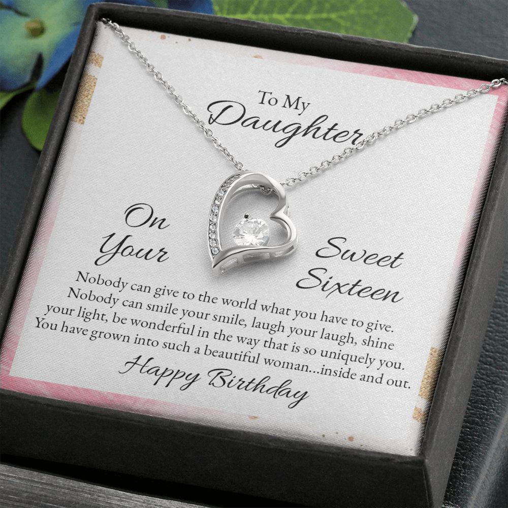 To My Daughter Nobody Can Give to the World Forever Necklace w Message Card-Express Your Love Gifts
