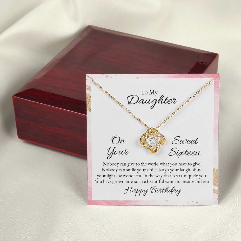 To My Daughter Nobody Can Give to the World Infinity Knot Necklace Message Card-Express Your Love Gifts