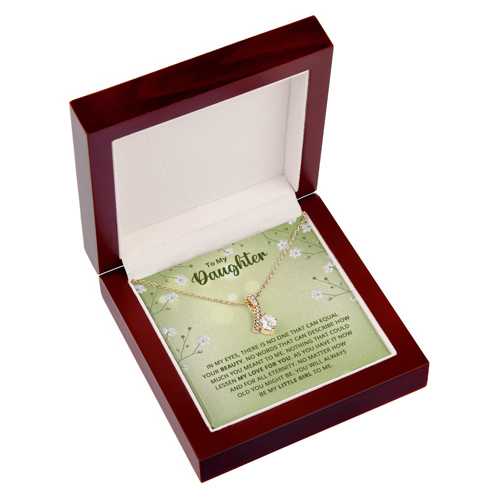 To My Daughter Nothing That Could Lessen My Love For You Alluring Ribbon Necklace Message Card-Express Your Love Gifts