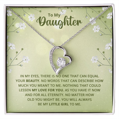 To My Daughter Nothing That Could Lessen My Love For You Forever Necklace w Message Card-Express Your Love Gifts
