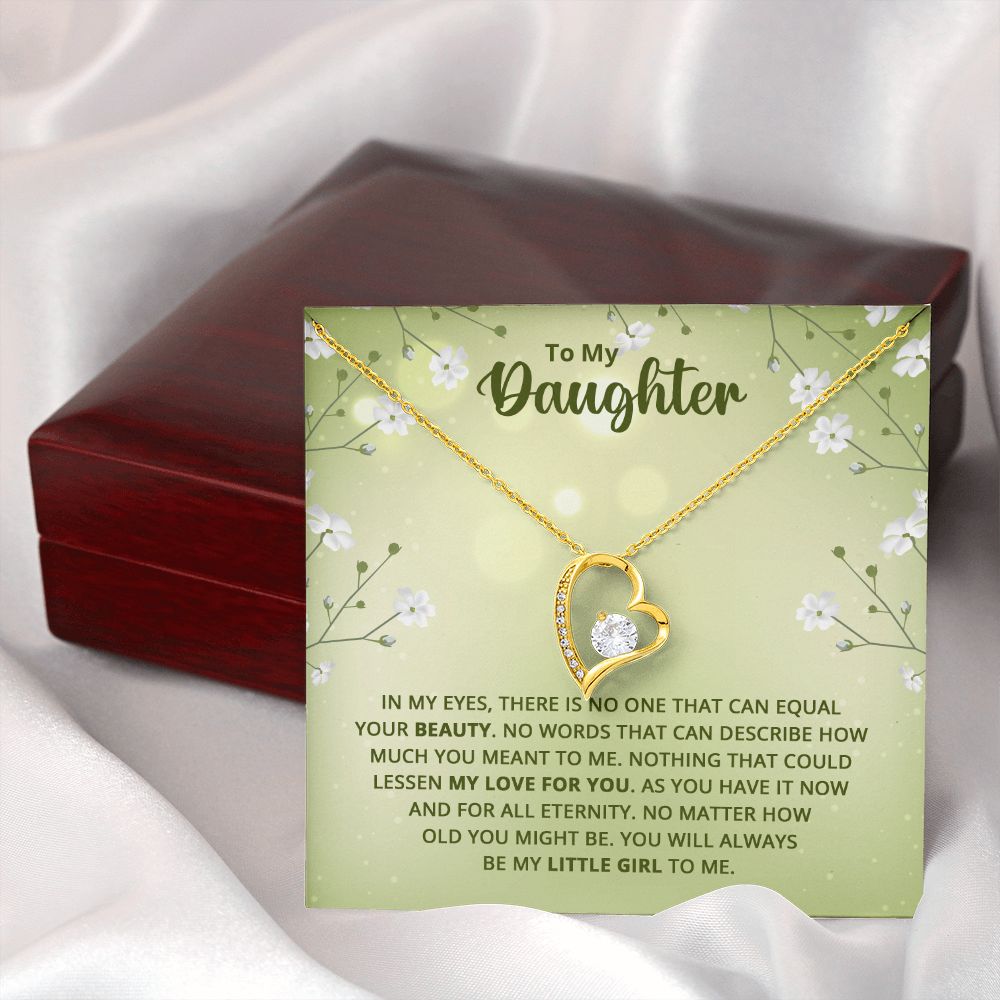 To My Daughter Nothing That Could Lessen My Love For You Forever Necklace w Message Card-Express Your Love Gifts