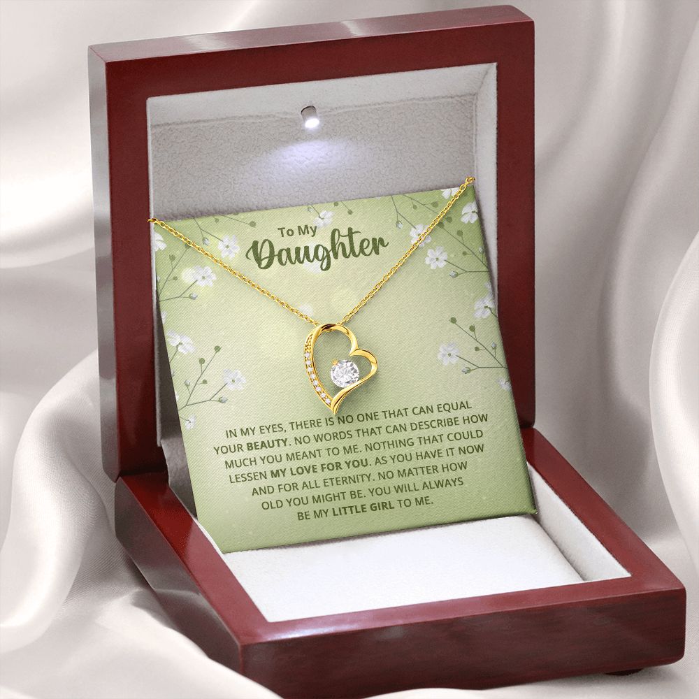 To My Daughter Nothing That Could Lessen My Love For You Forever Necklace w Message Card-Express Your Love Gifts