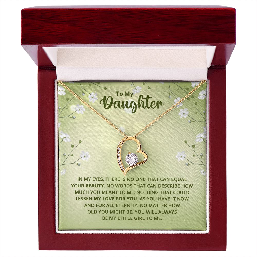 To My Daughter Nothing That Could Lessen My Love For You Forever Necklace w Message Card-Express Your Love Gifts