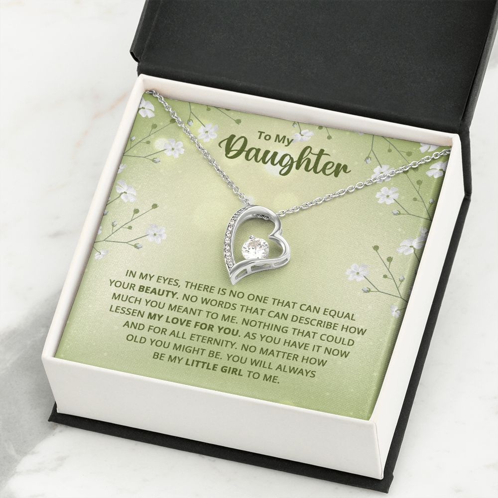 To My Daughter Nothing That Could Lessen My Love For You Forever Necklace w Message Card-Express Your Love Gifts