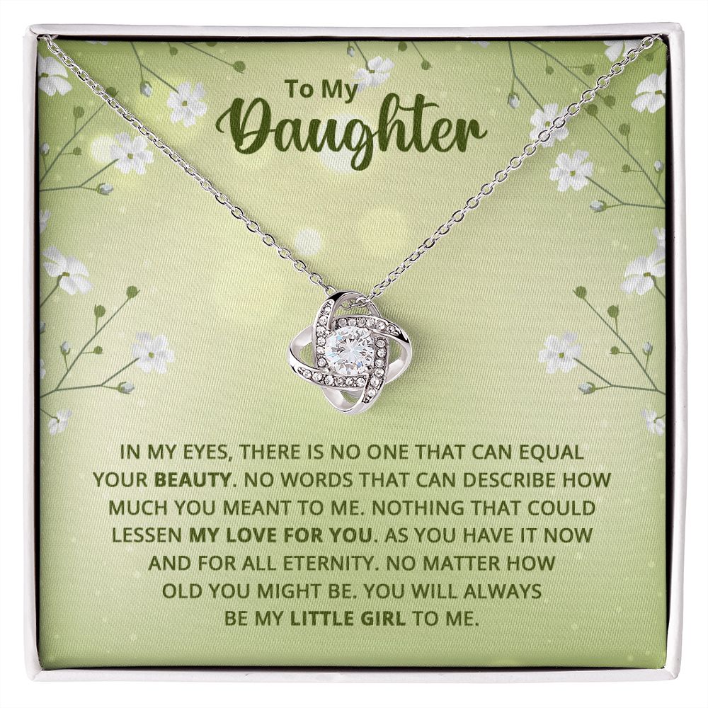 To My Daughter Nothing That Could Lessen My Love For You Infinity Knot Necklace Message Card-Express Your Love Gifts