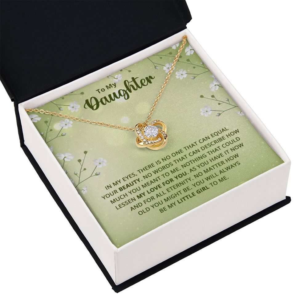 To My Daughter Nothing That Could Lessen My Love For You Infinity Knot Necklace Message Card-Express Your Love Gifts
