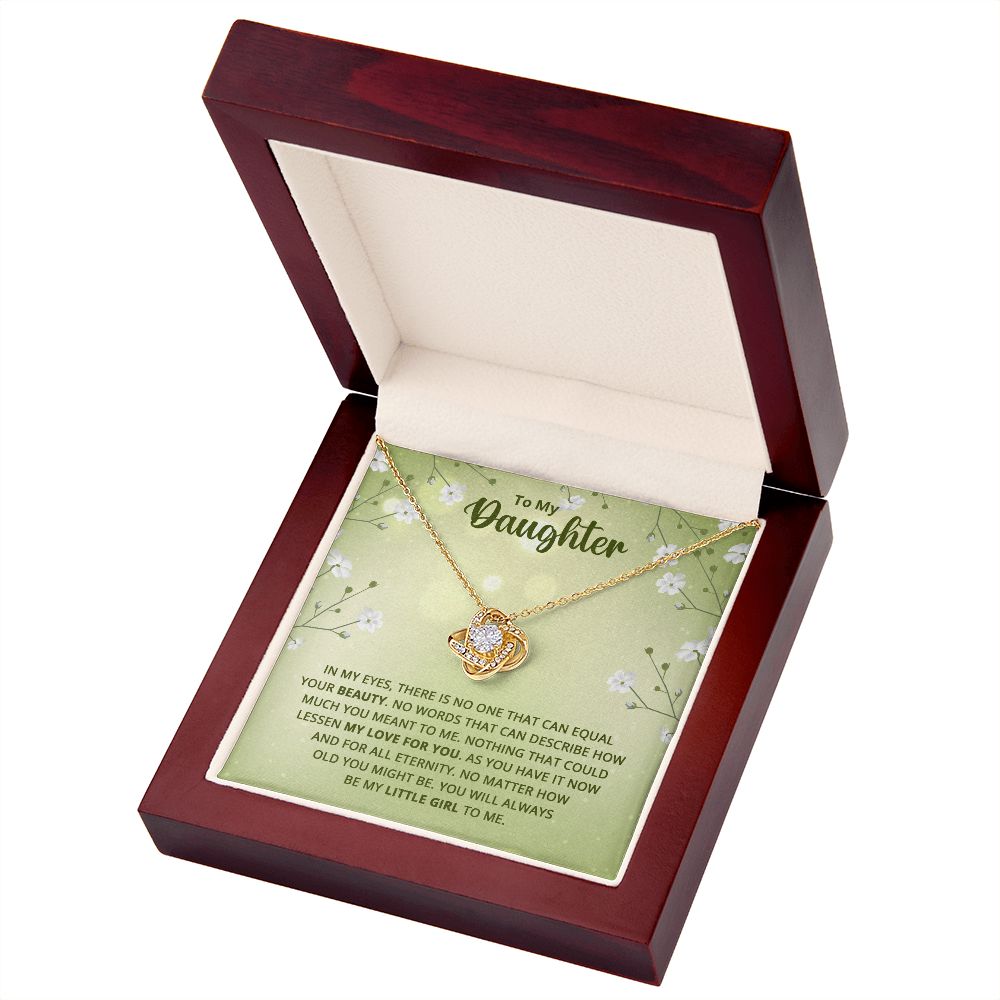 To My Daughter Nothing That Could Lessen My Love For You Infinity Knot Necklace Message Card-Express Your Love Gifts