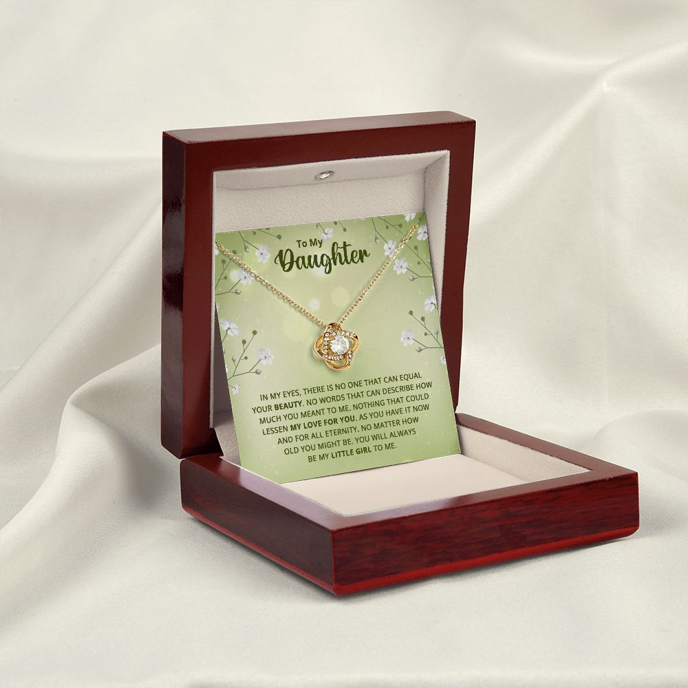 To My Daughter Nothing That Could Lessen My Love For You Infinity Knot Necklace Message Card-Express Your Love Gifts
