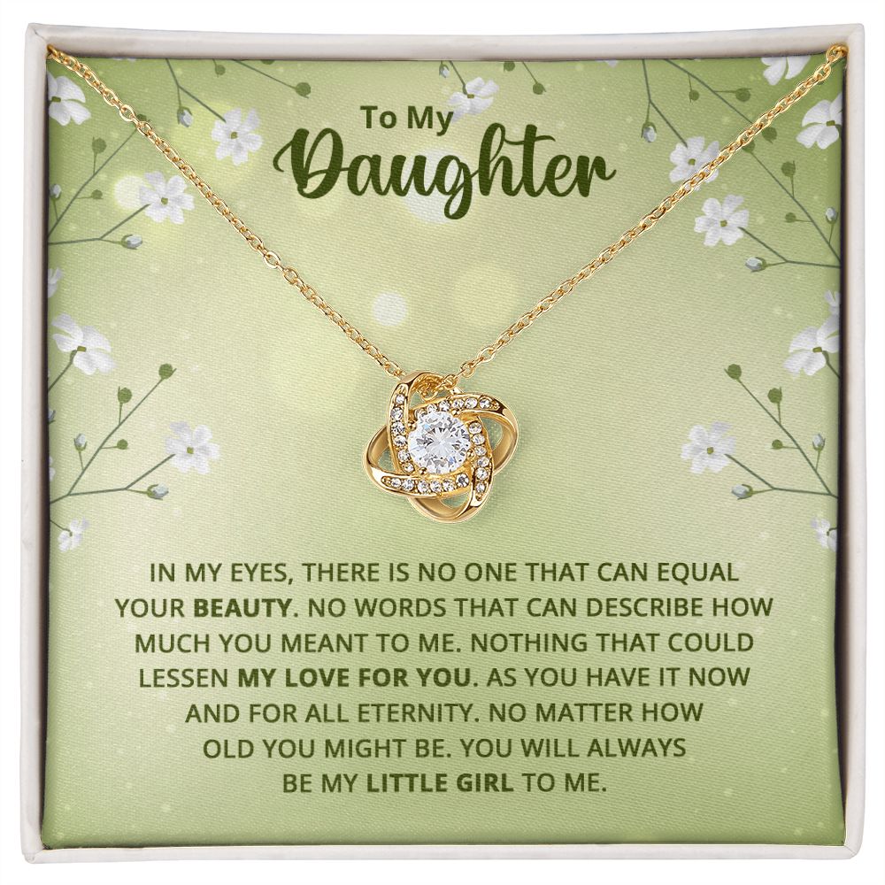 To My Daughter Nothing That Could Lessen My Love For You Infinity Knot Necklace Message Card-Express Your Love Gifts